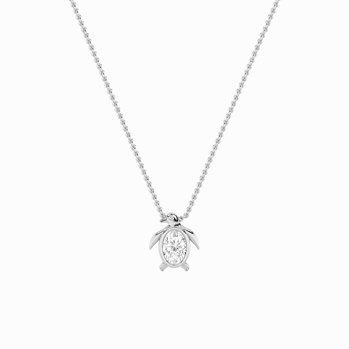 Oval Shaped Lab Grown Diamond Pendant