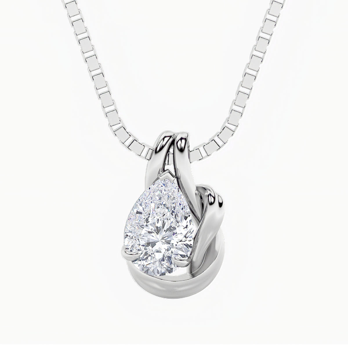 Pear Shaped Lab Grown Diamond Knot Pendant