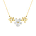 Pear Shaped Lab Grown Diamond Fancy Flower Necklace