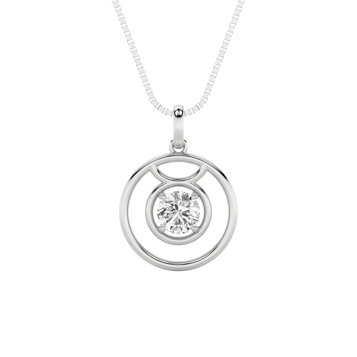 Round Shaped Lab Grown Diamond Zodiac Pendant