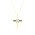 Emerald Shaped Lab Grown Diamond Cross Pendant