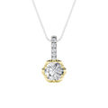 Round Shaped Lab Grown Diamond Two Tone Pendant