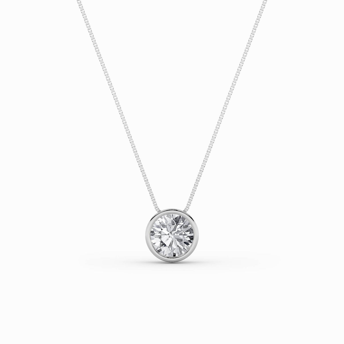 Round Shaped Lab Grown Diamond Solitaire Pendant