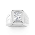 Emerald Shaped Lab Grown Diamond Mens Ring
