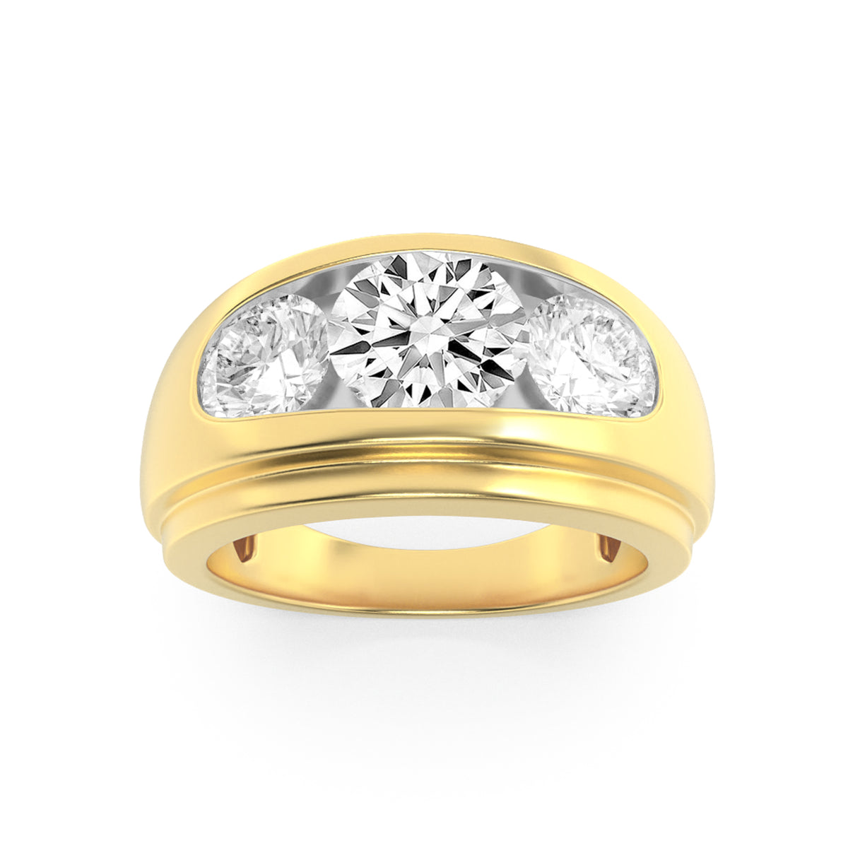 Round Shaped Lab Grown Diamond Mens Ring
