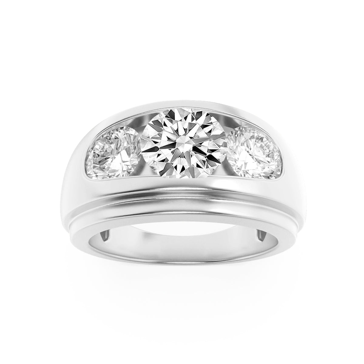 Round Shaped Lab Grown Diamond Mens Ring