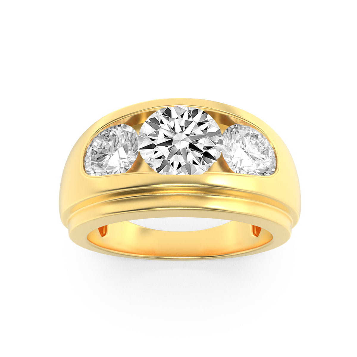 Round Shaped Lab Grown Diamond Mens Ring