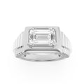 Emerald Shaped Lab Grown Diamond Mens Ring
