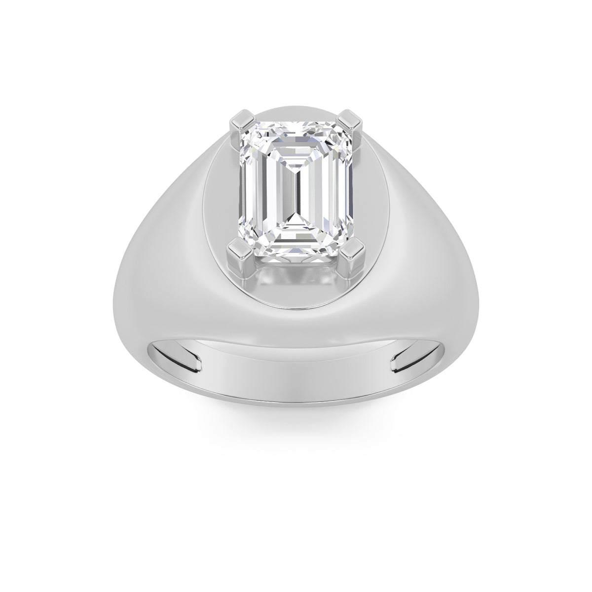 Emerald Shaped Lab Grown Diamond Men's Ring