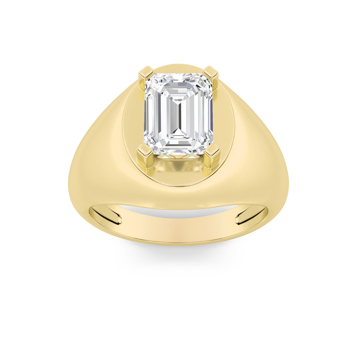 Emerald Shaped Lab Grown Diamond Men's Ring
