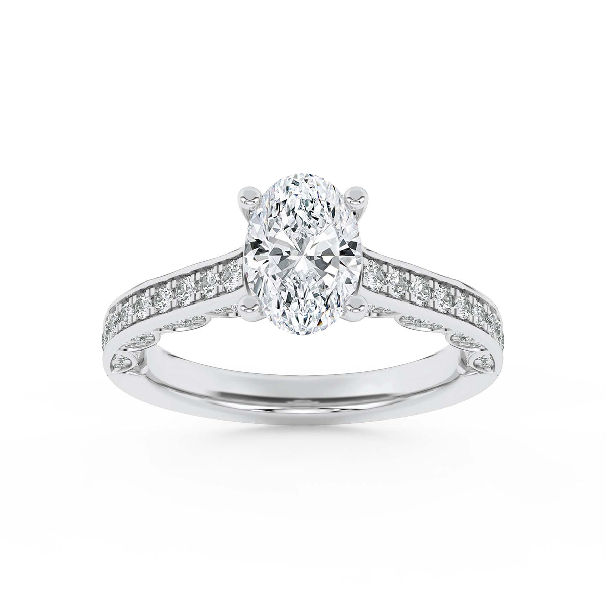 Lab Grown Diamond Accented Engagement Ring