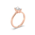 Lab Grown Diamond Plain Cathedral Trellis Shank Solitaire Engagement Ring