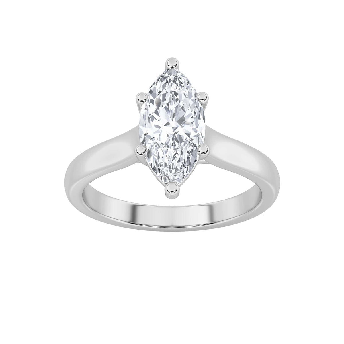 Lab Grown Diamond Plain Cathedral Trellis Shank Solitaire Engagement Ring