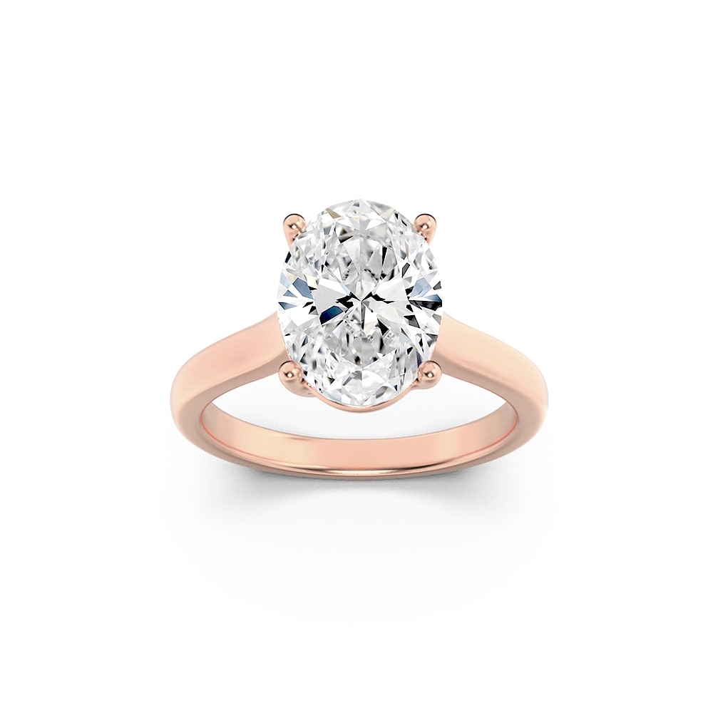 Lab Grown Diamond Plain Cathedral Trellis Shank Solitaire Engagement Ring