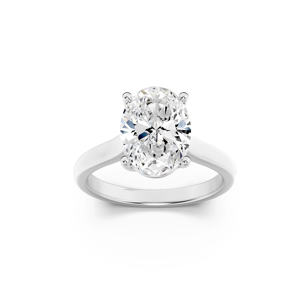 Lab Grown Diamond Plain Cathedral Trellis Shank Solitaire Engagement Ring