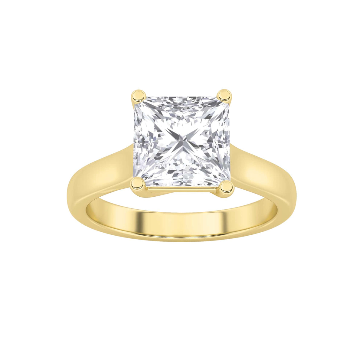 Lab Grown Diamond Plain Cathedral Trellis Shank Solitaire Engagement Ring