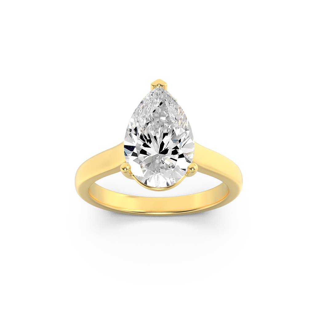 Lab Grown Diamond Plain Cathedral Trellis Shank Solitaire Engagement Ring
