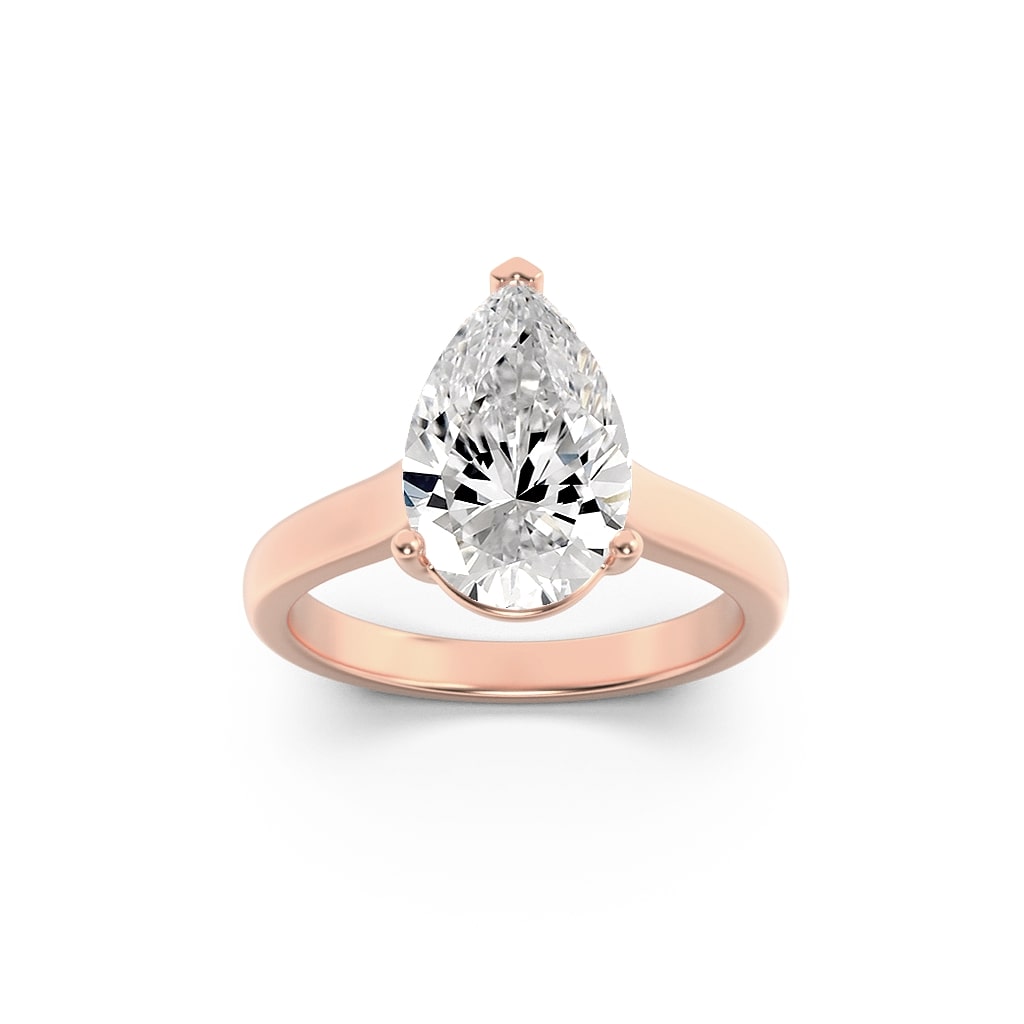 Lab Grown Diamond Plain Cathedral Trellis Shank Solitaire Engagement Ring