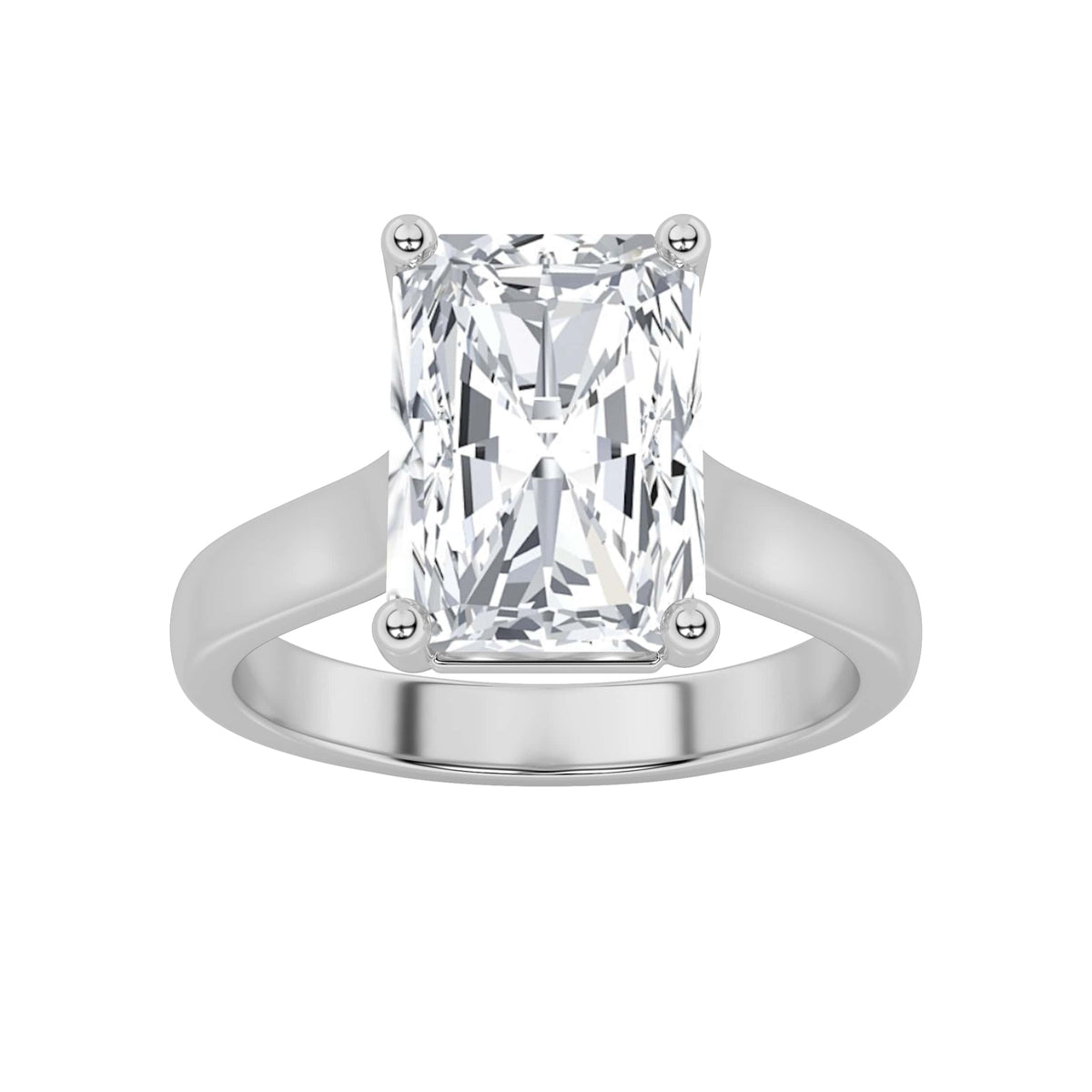 Lab Grown Diamond Plain Cathedral Trellis Shank Solitaire Engagement Ring
