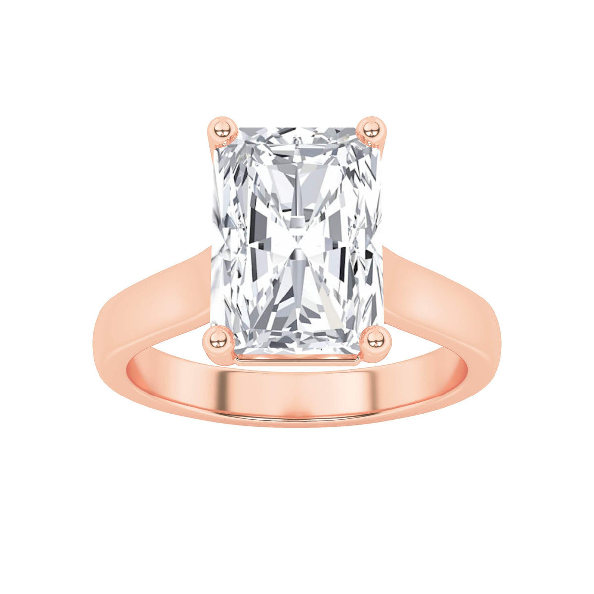 Lab Grown Diamond Plain Cathedral Trellis Shank Solitaire Engagement Ring