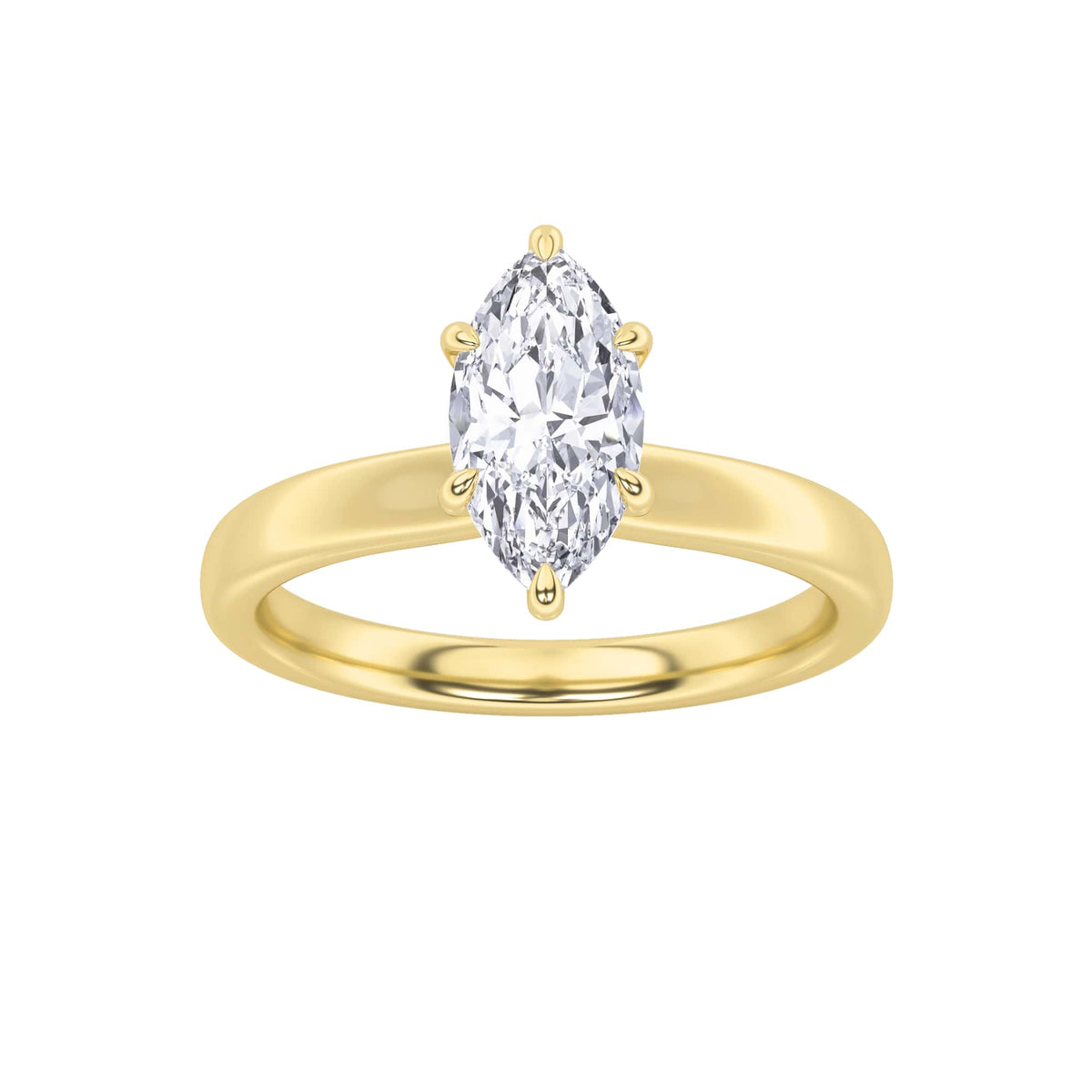 Lab Grown Diamond Hidden Halo Plain Shank Engagement Ring