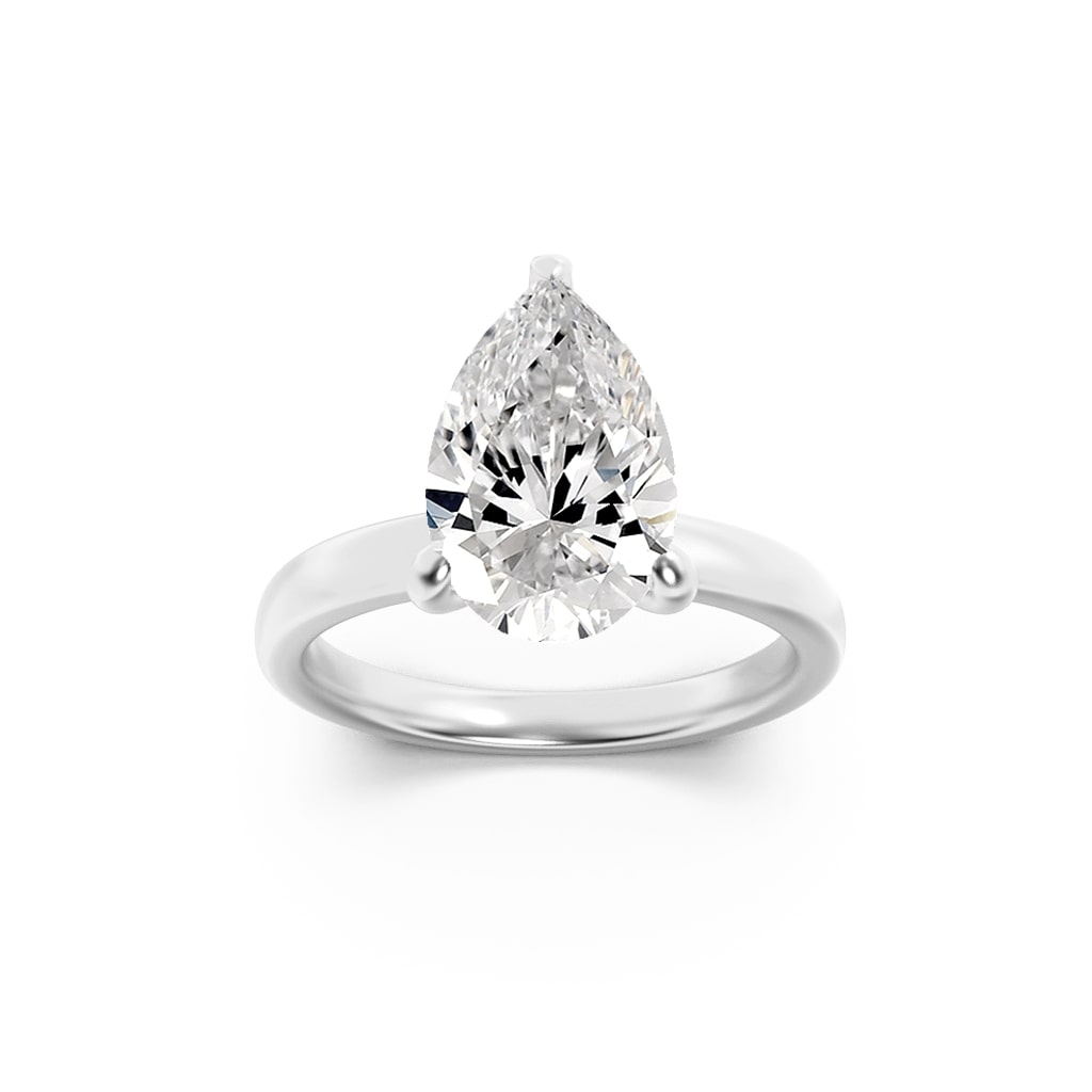 Lab Grown Diamond Hidden Halo Plain Shank Engagement Ring