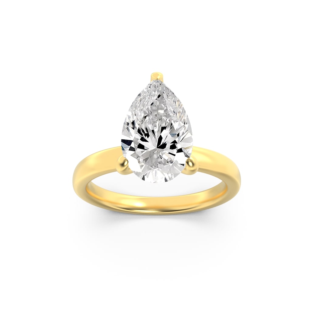 Lab Grown Diamond Hidden Halo Plain Shank Engagement Ring