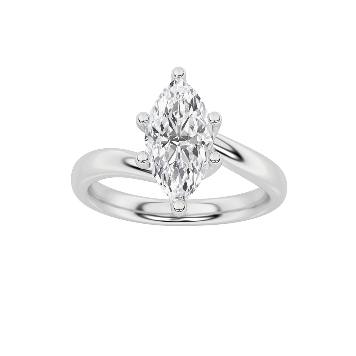 Lab Grown Diamond Bypass Shank Engagement Ring