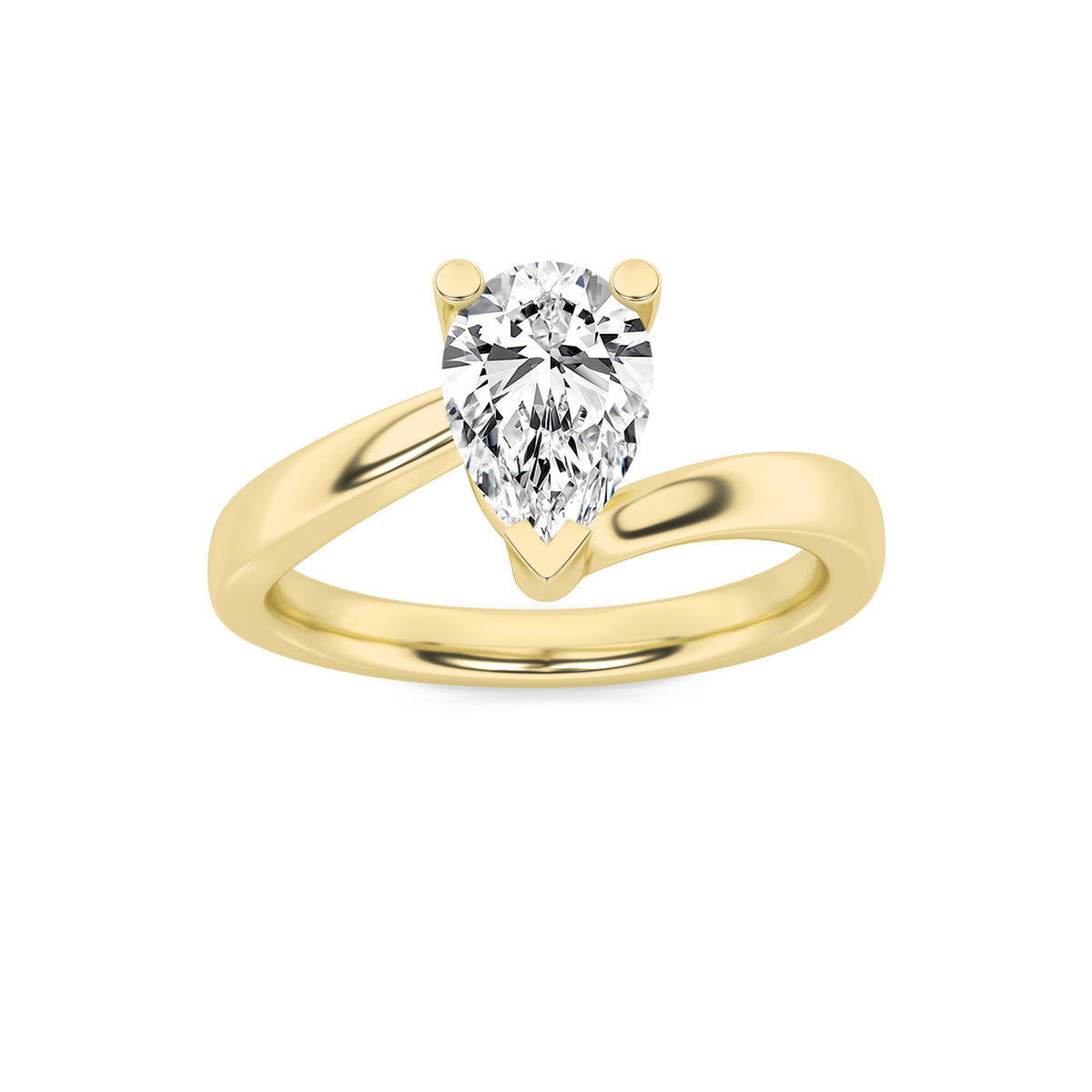 Lab Grown Diamond Bypass Shank Engagement Ring