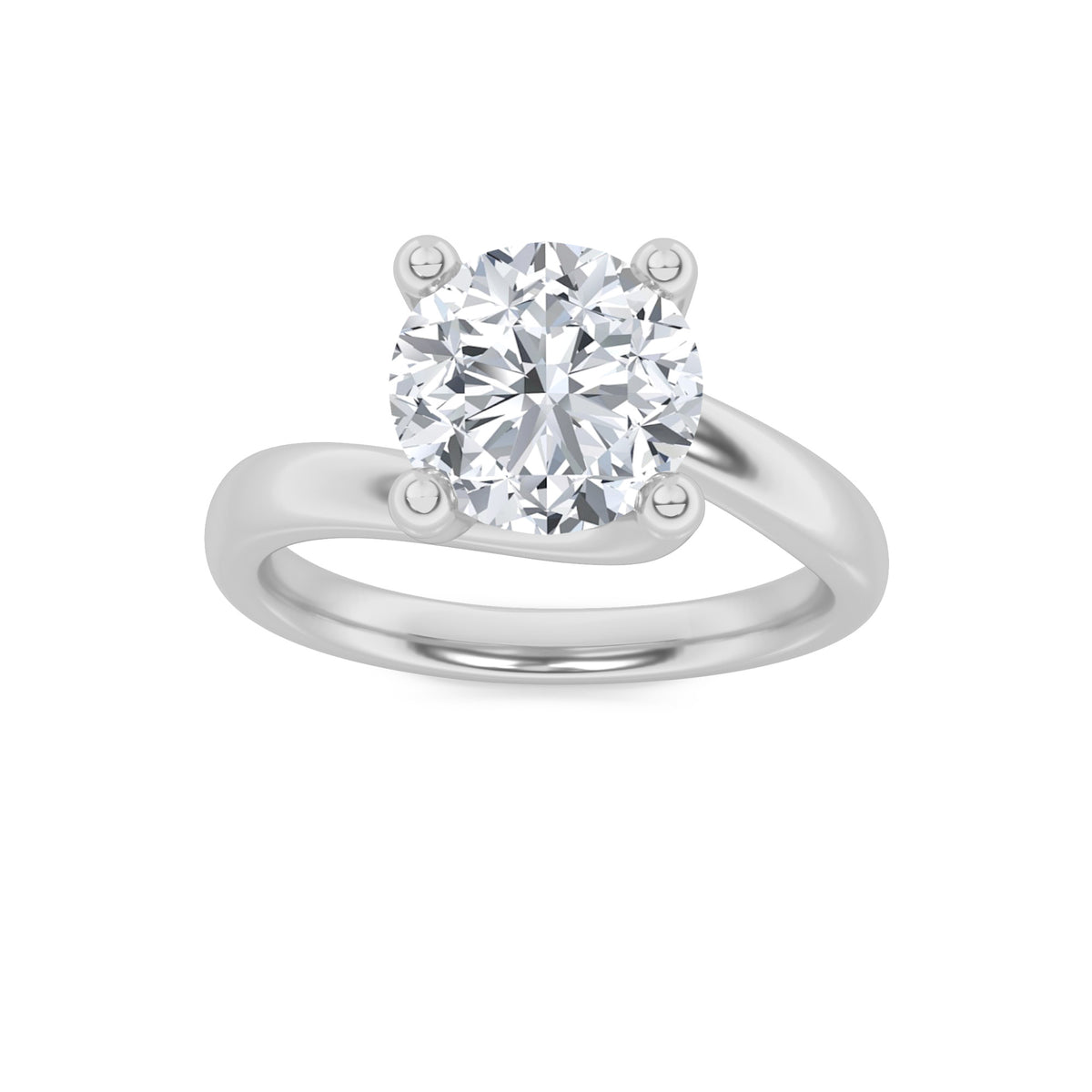 Lab Grown Diamond Bypass Shank Engagement Ring