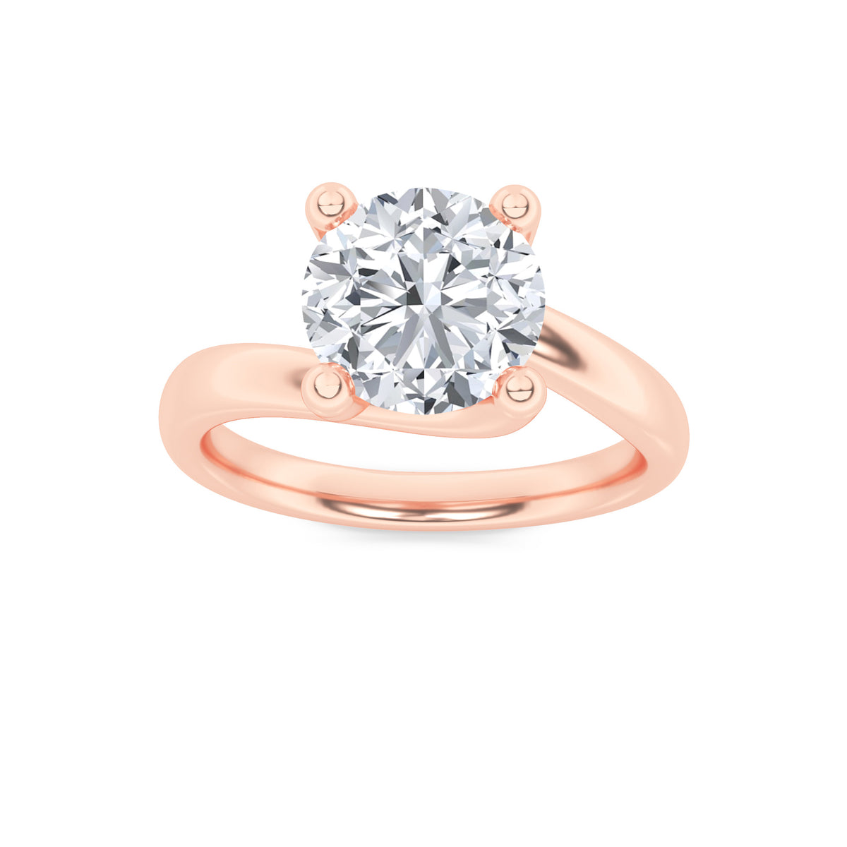 Lab Grown Diamond Bypass Shank Engagement Ring