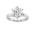 Round Shaped Lab Grown Diamond Bypass Shank Engagement Ring