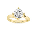 Round Shaped Lab Grown Diamond Bypass Shank Engagement Ring