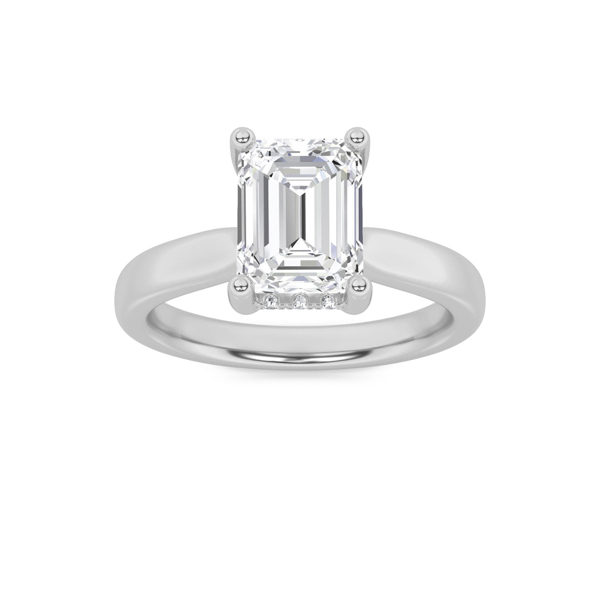 Lab Grown Diamond Classic Cathedral Shank Engagement Ring