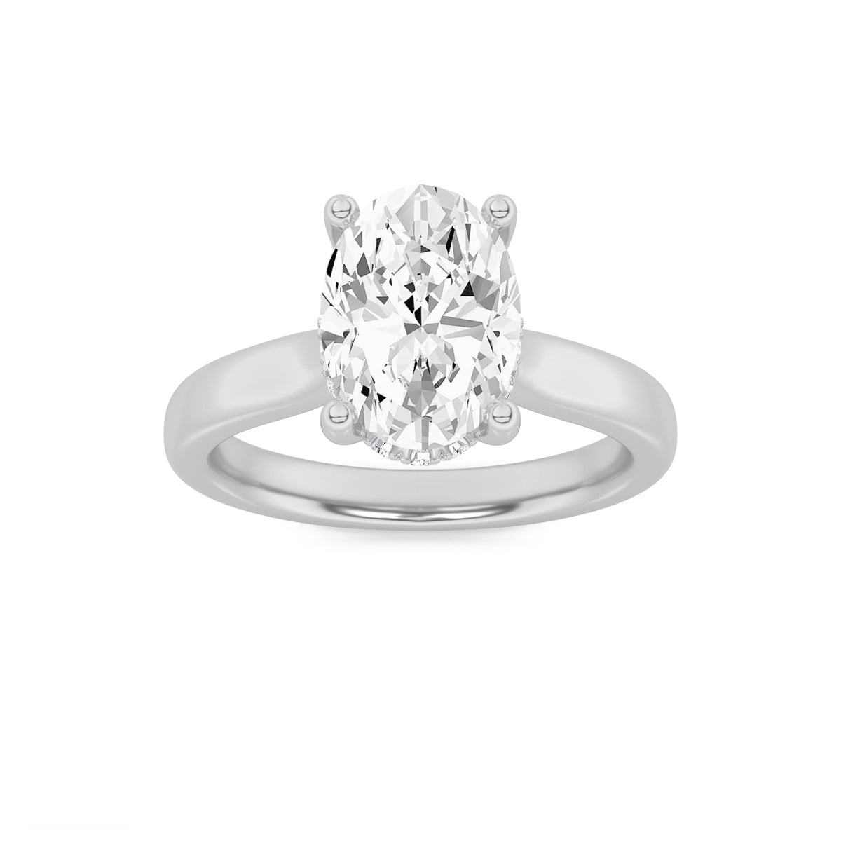 Lab Grown Diamond Classic Cathedral Shank Engagement Ring