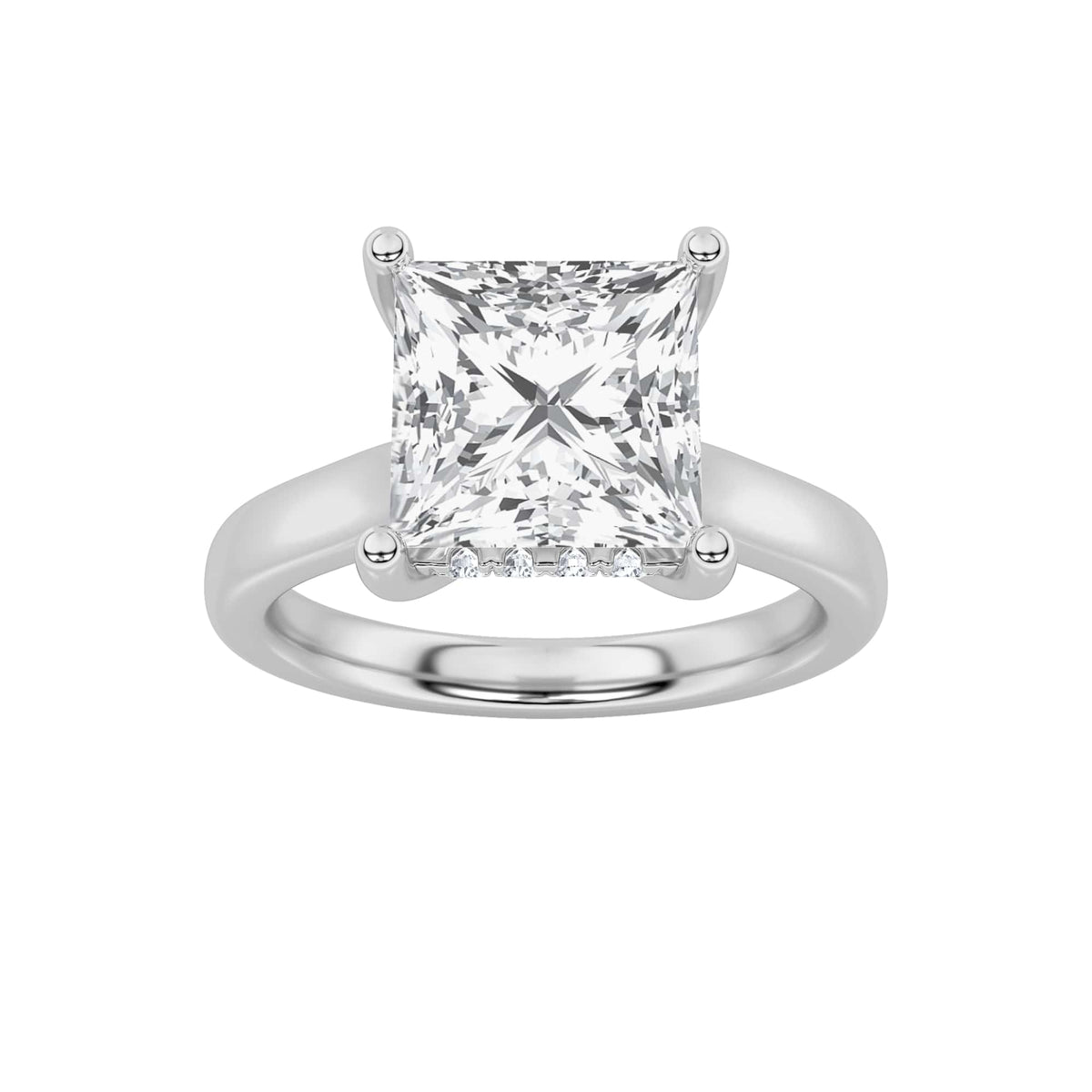 Lab Grown Diamond Classic Cathedral Shank Engagement Ring
