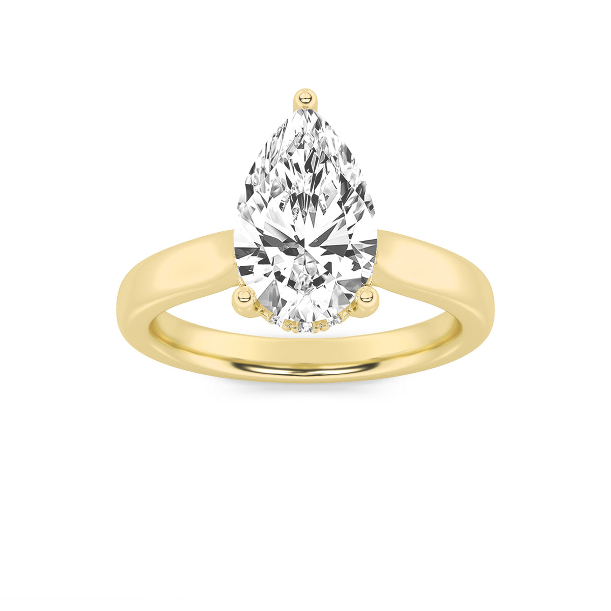 Lab Grown Diamond Classic Cathedral Shank Engagement Ring
