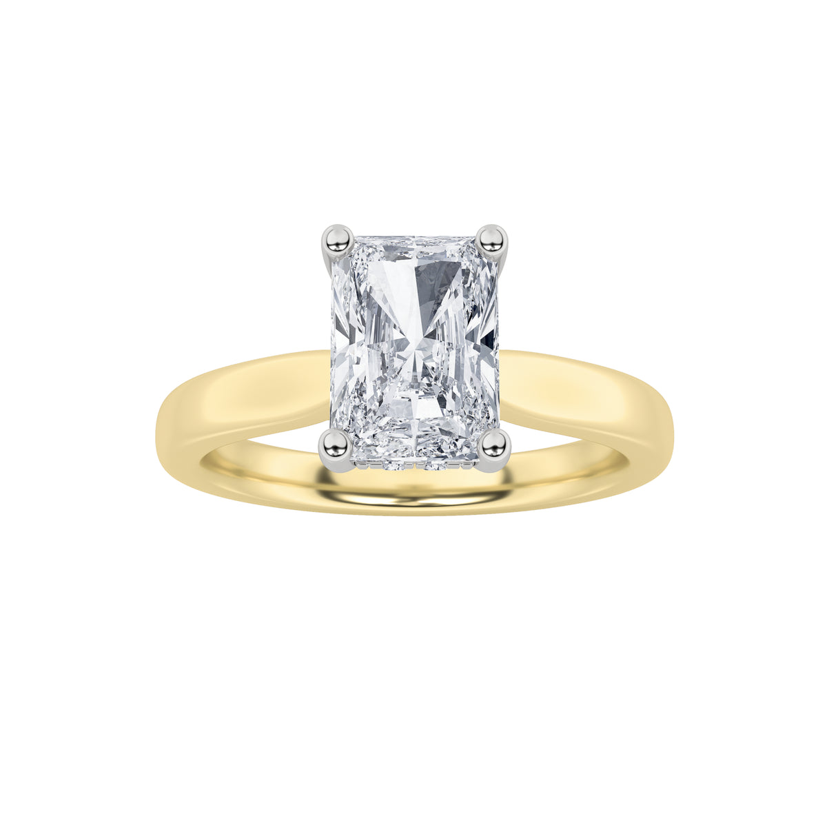 Lab Grown Diamond Classic Cathedral Shank Engagement Ring