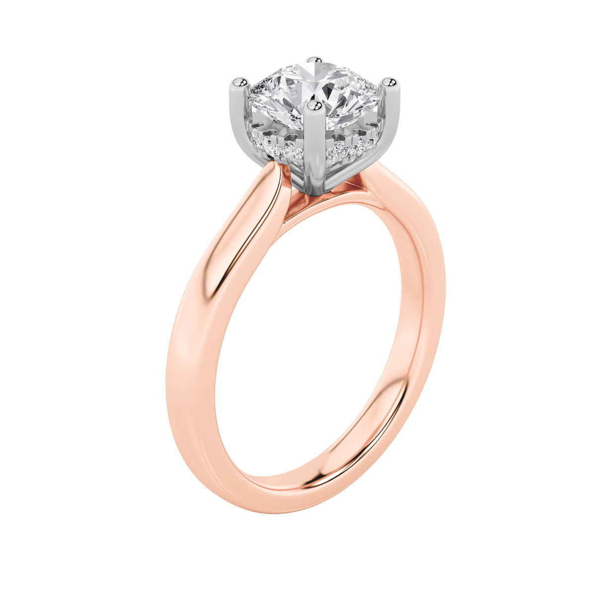 Lab Grown Diamond Classic Cathedral Shank Engagement Ring