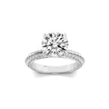 Round Shaped Lab Grown Diamond Micro Pave Knife Edge Accent Ring