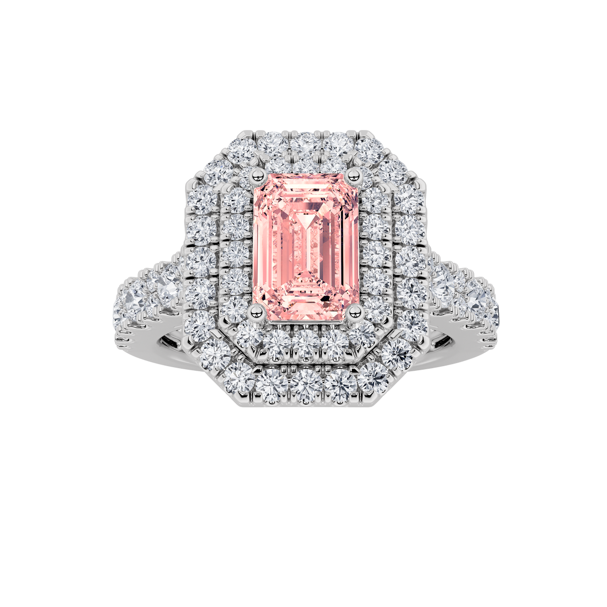Lab Grown Diamond Double Halo Engagement Ring