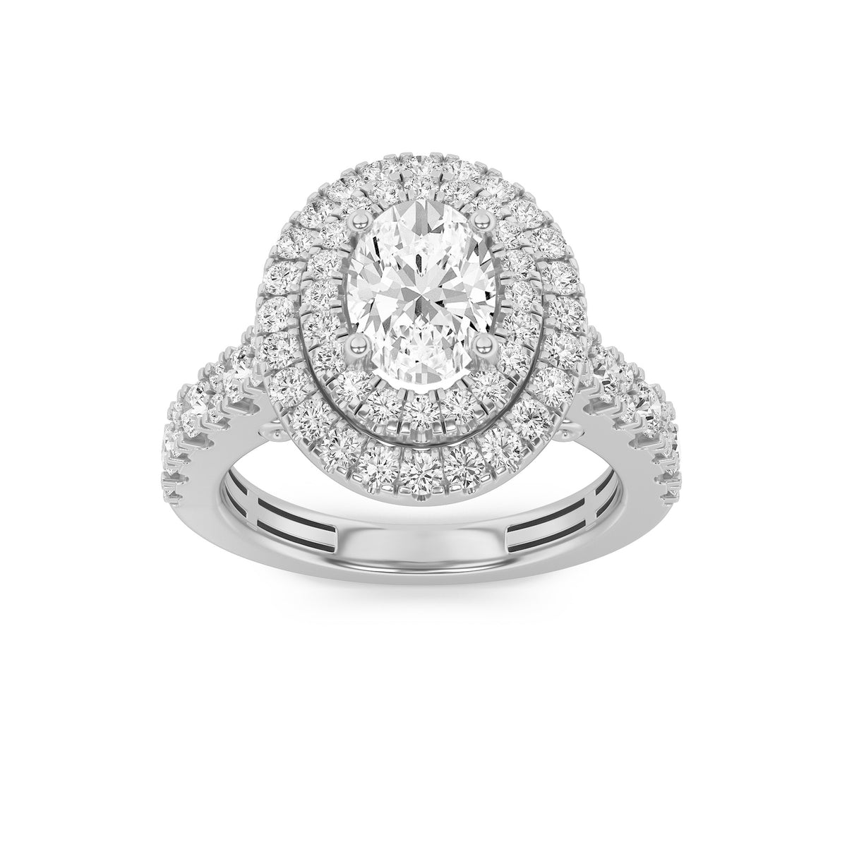 Lab Grown Diamond Double Halo Engagement Ring