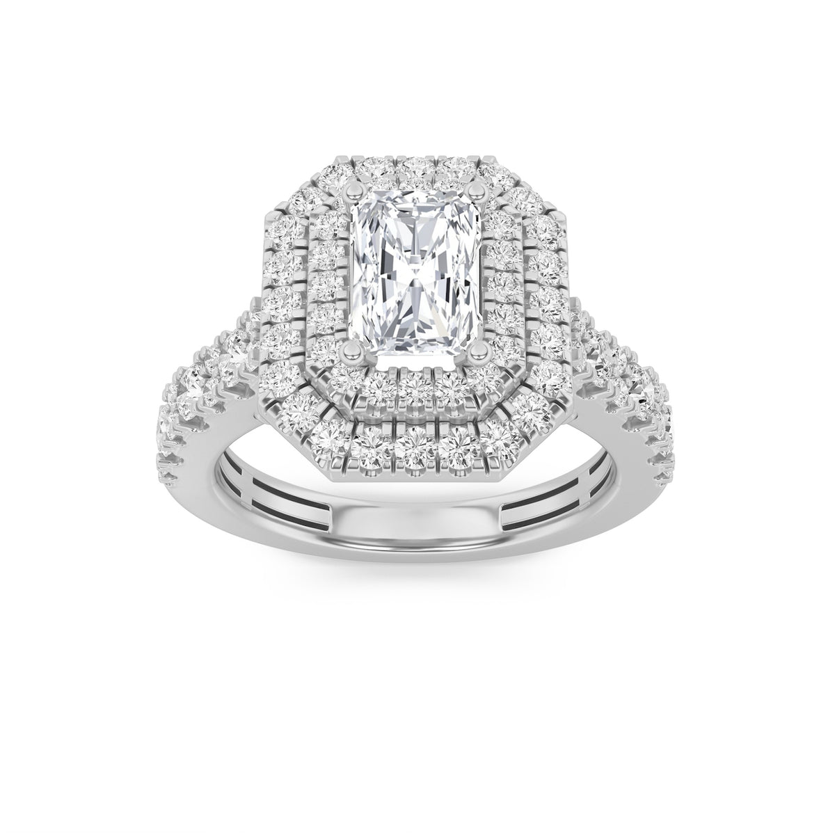 Lab Grown Diamond Double Halo Engagement Ring