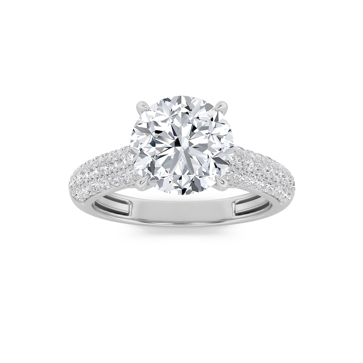 Lab Grown Diamond Hidden Halo Accented Engagement Ring