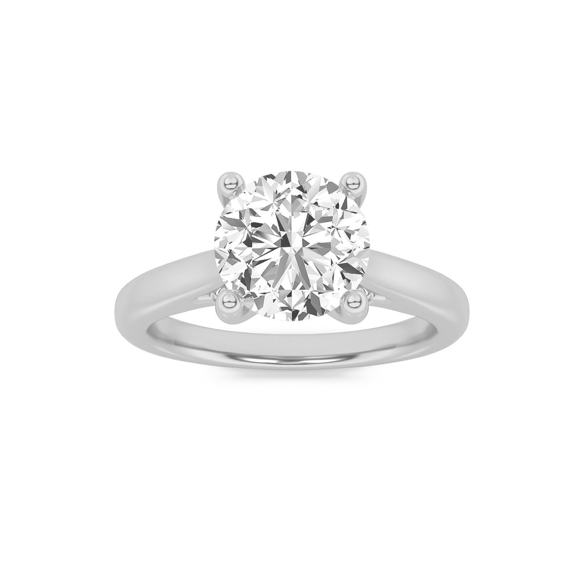 Round Shaped Lab Grown Diamond Accented Enagement Ring