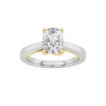 Lab Grown Diamond Two Tone Twisted Basket Cathedral Shank Solitaire Ring