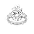 Oval Shaped Lab Grown Diamond Bold Statement Accented Ring
