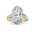Oval Shaped Lab Grown Diamond Bold Accented Engagement Ring