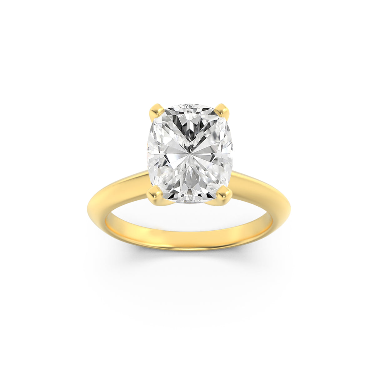 Lab Grown Diamond Knife Edge Shank Solitaire Engagement Ring