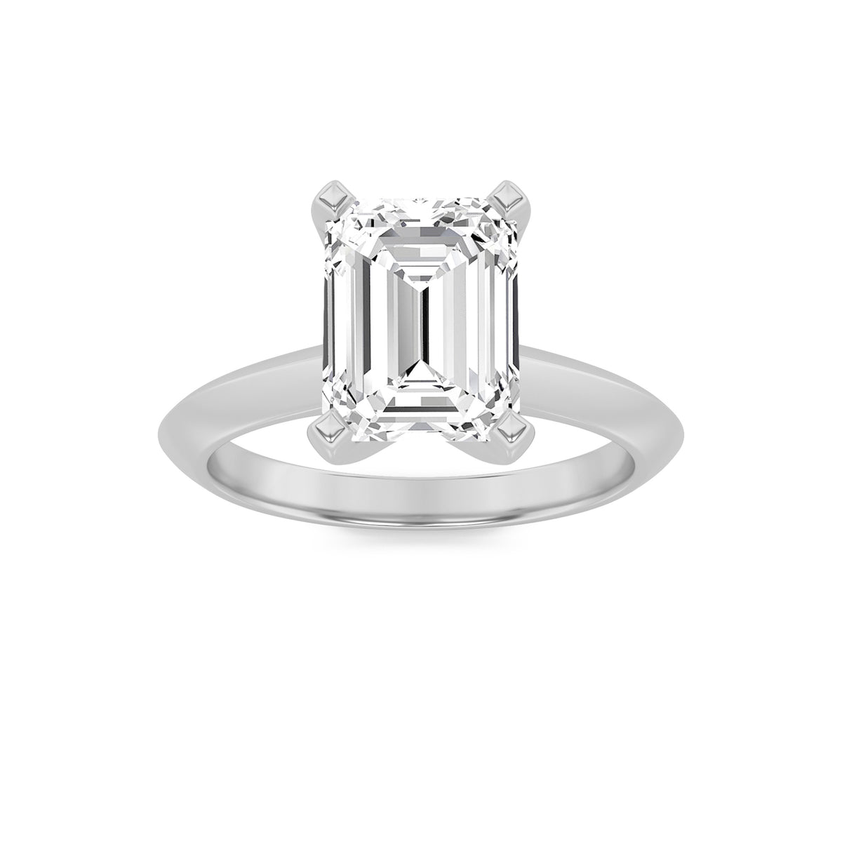 Lab Grown Diamond Knife Edge Shank Solitaire Engagement Ring